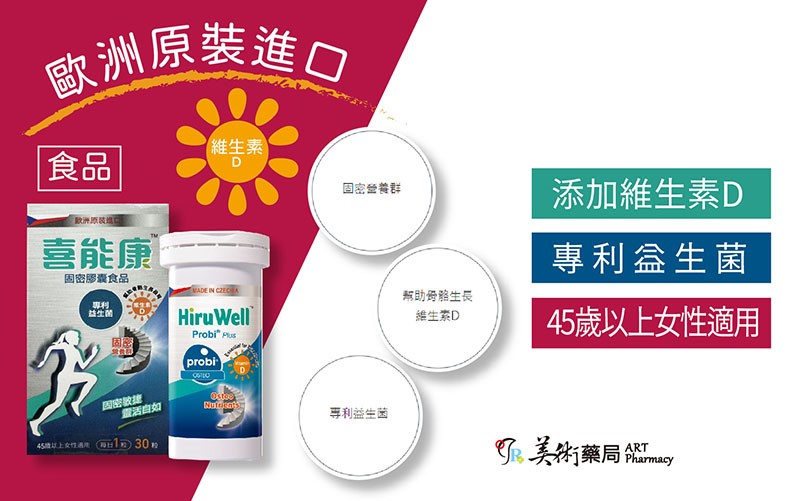 【HiruWell 喜能康】固密膠囊食品 30粒裝 專利益生菌 45歲以上女性適用 歐洲原裝進口